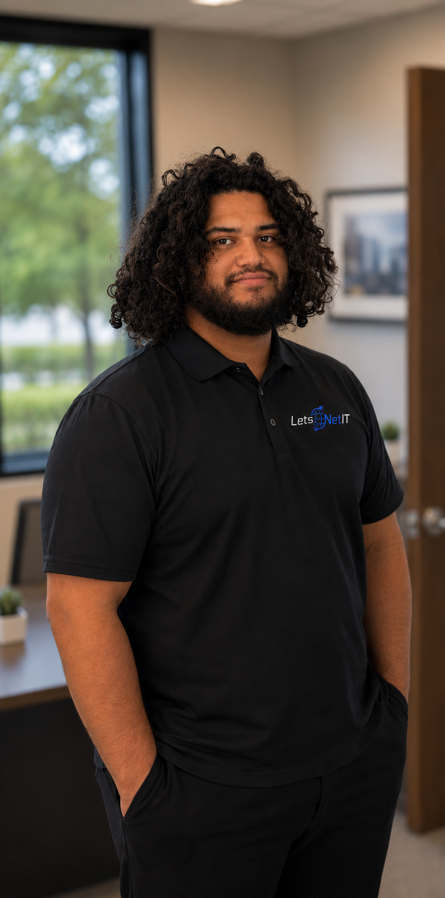 LetsNetIT team member in the office